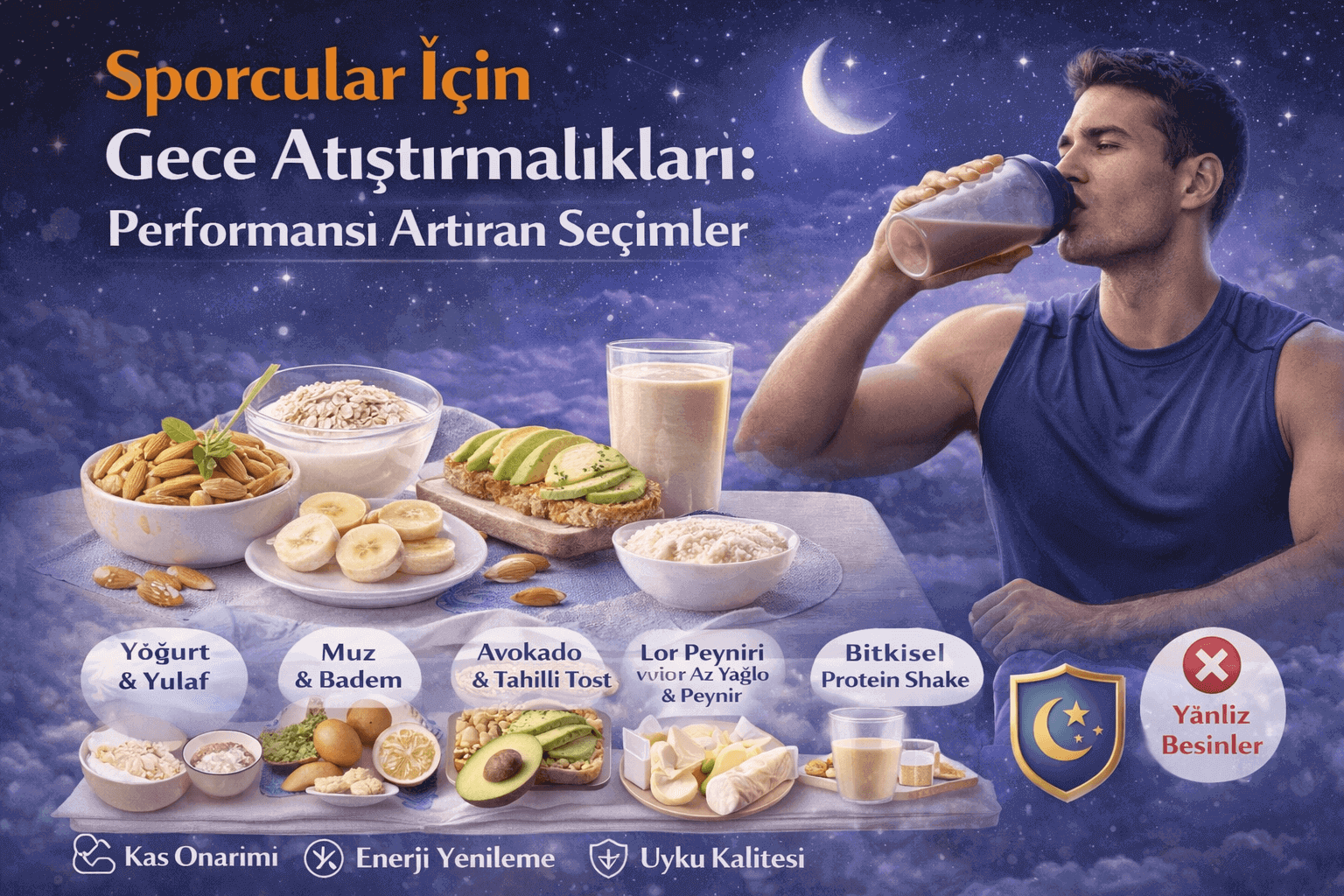 Sporcular İçin Gece Atıştırmalıkları: Performansı Artıran Seçimler