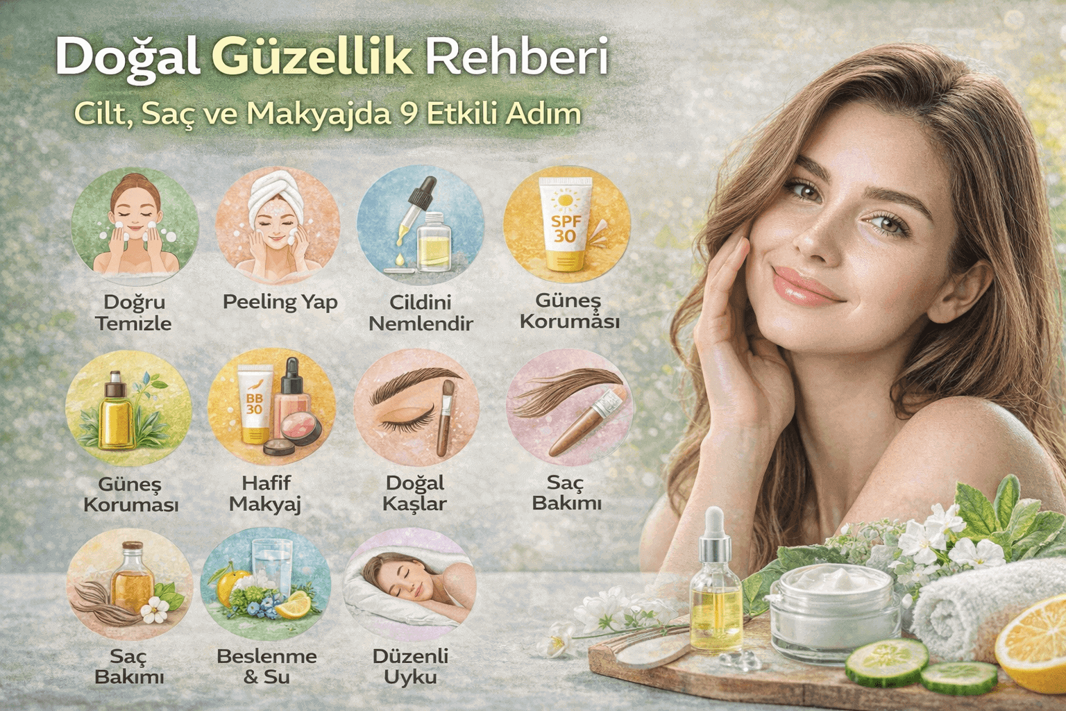 Doğal Güzellik Rehberi | Cilt, Saç ve Makyajda 9 Etkili Adım