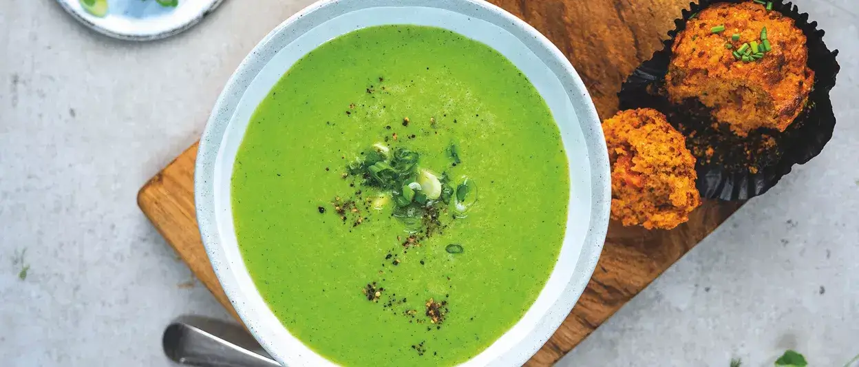 ​Hızlı Bezelye ve Nane Çorbası