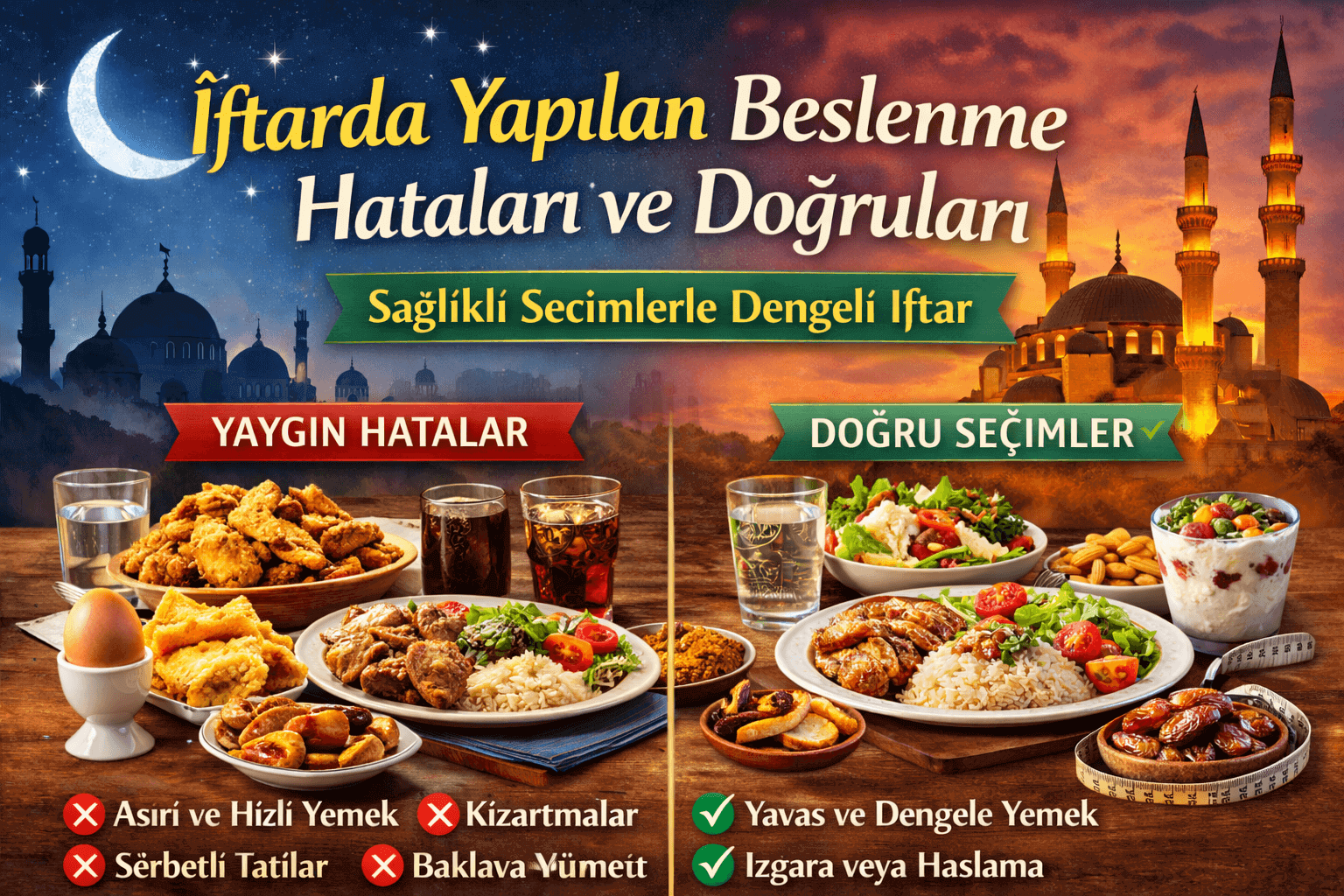İftarda Yapılan Beslenme Hataları ve Doğruları | Sağlıklı Ramazan Rehberi