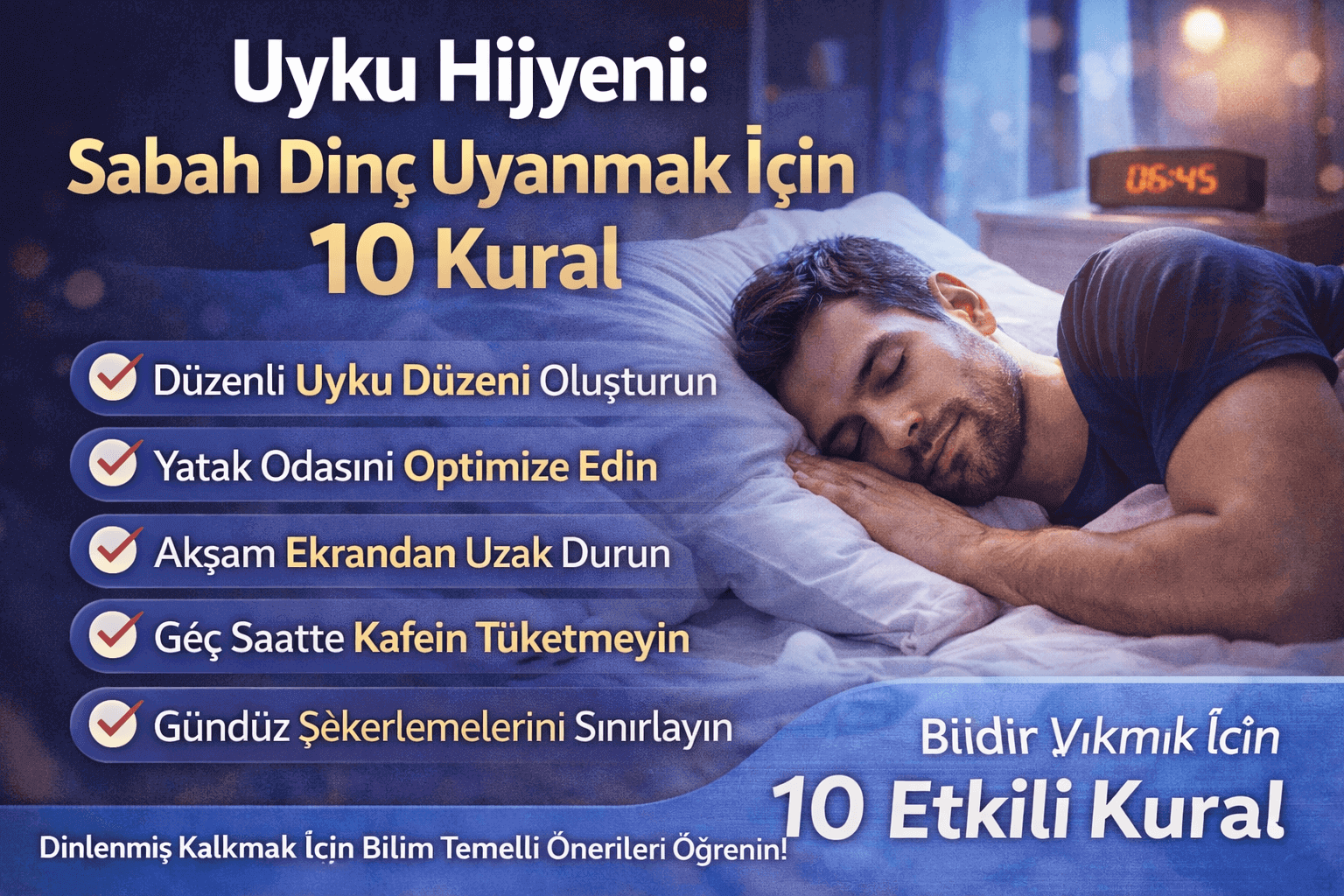 Uyku Hijyeni Nedir? Sabah Dinç Uyanmak İçin 10 Etkili Kural