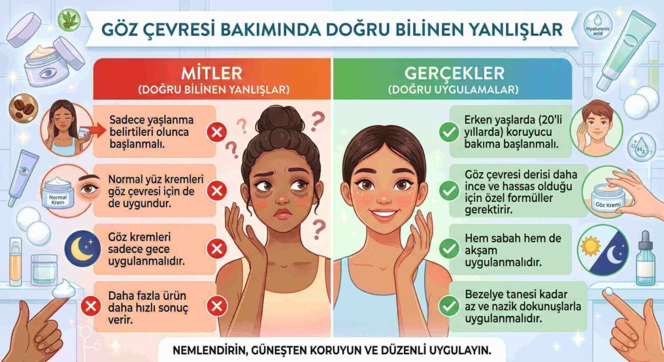 Göz Çevresi Bakımında Doğru Bilinen Yanlışlar: Kırışıklıklara ve Morluklara Karşı Gerçekler