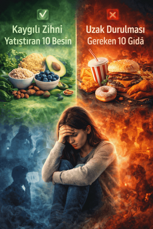 Kaygılı Zihni Yatıştıran 10 Besin ve Uzak Durulması Gereken 10 Gıda